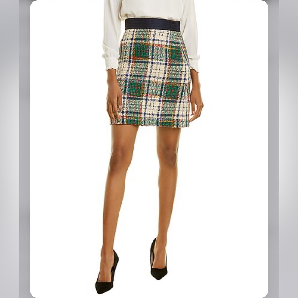 Plaid Tweed Mini Skirt